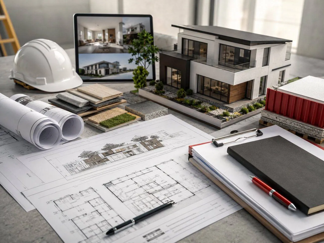 Course materials and a model home representing enrollment at Crestridge Western Training